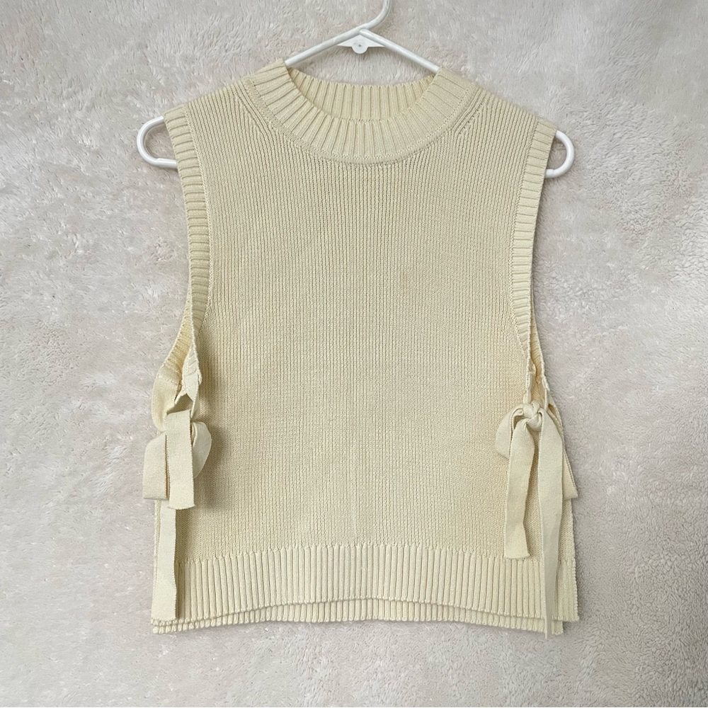 all:row Knit Vest in Cream